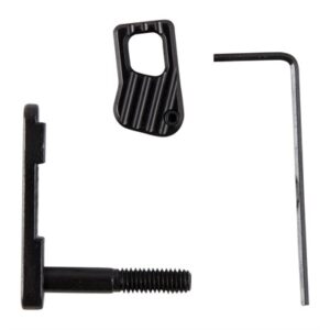 Firearm ambidextrous charging handle kit components.