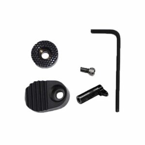 Gun accessory parts with Allen wrench and screws.