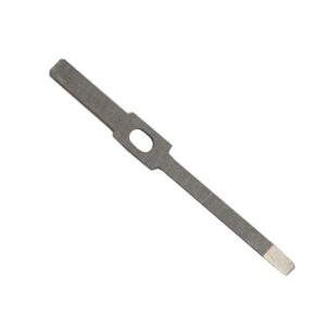 Metal double-end firearm tool on white background.