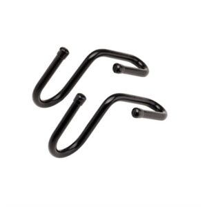 Two black S-shaped hooks