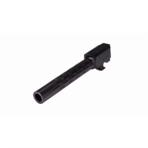 Black firearm barrel on white background