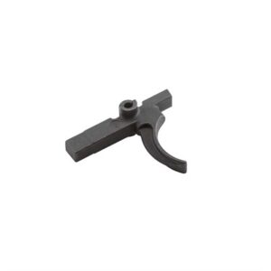 Gun trigger assembly metal part isolated on white