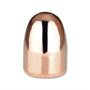 Copper bullet, shiny and smooth surface.