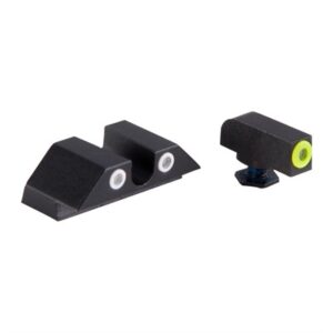 Tritium handgun night sights, front and rear view