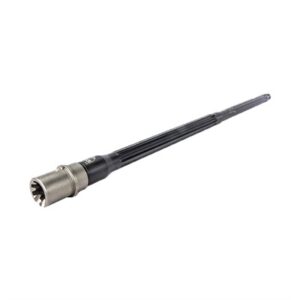 Rifle barrel with fluted design and threaded end