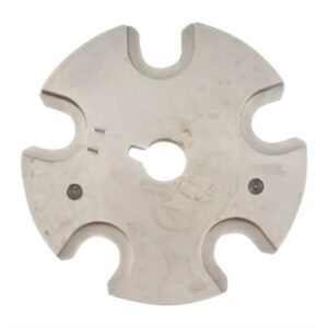 Circular metal part with center hole and notches.