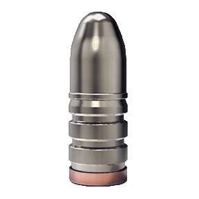 Metal bullet on white background