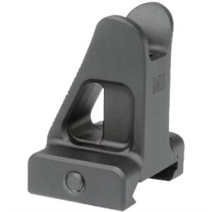 Black rifle front sight mount close-up