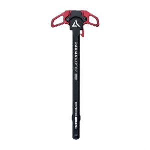 Radian Raptor charging handle, black and red design