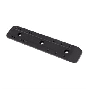 Black metal mounting plate with holes