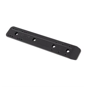 Black rail with multiple mounting holes.
