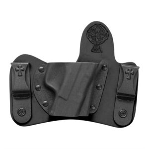 Black leather gun holster with cross motif