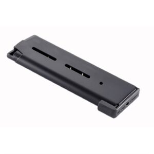 Black gun magazine for ammunition storage.