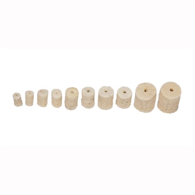 Cylindrical tan objects in varying sizes, aligned horizontally.