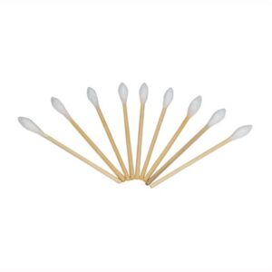 Wooden cotton swabs arranged in a fan pattern