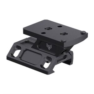 Tactical black scope mount on white background