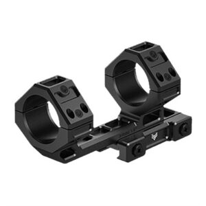 Tactical scope mount for rifles, black dual-ring design.