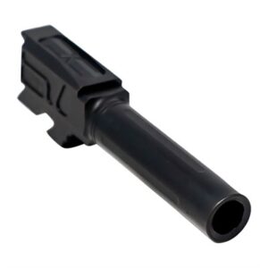 Black firearm barrel close-up view