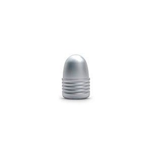 Silver metallic bullet-shaped object