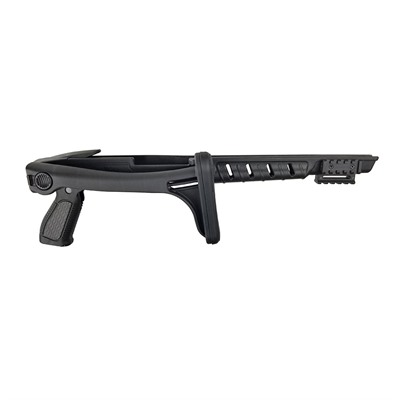 Black ergonomic folding gun stock with grip