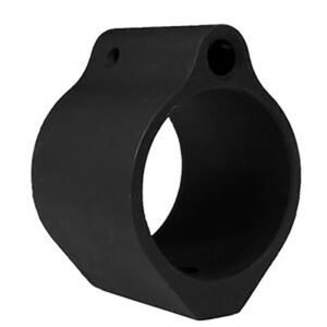 Black aluminum low-profile gas block for firearms