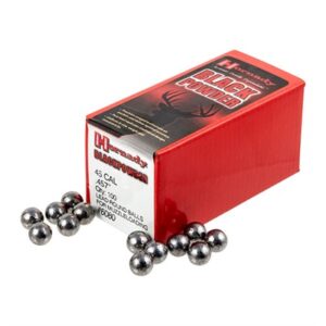 Hornady black powder round balls with packaging.