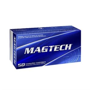 Magtech centerfire ammunition box, blue packaging