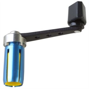 Blue bike handlebar mirror mount