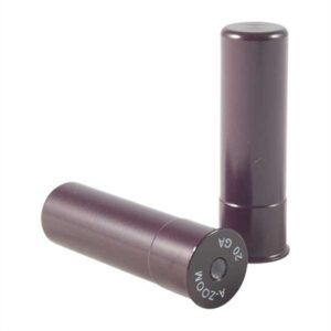 Two brown shotgun snap cap dummy rounds