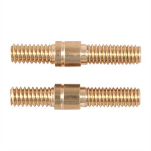 Two brass double-threaded screws