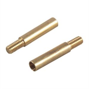 Brass gun cleaning rod adapters, threaded connectors.