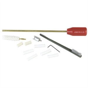 Gun cleaning kit with rods and accessories.