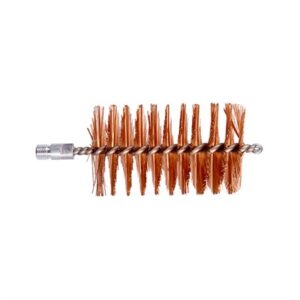Copper gun cleaning brush on white background.