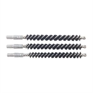 Three black spiral cleaning brushes with metal ends.