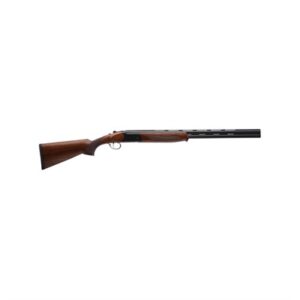 Over-under shotgun with wooden stock and barrel rib