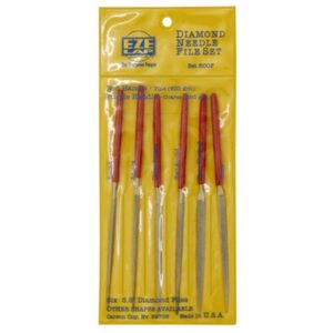 Diamond needle file set in packaging.