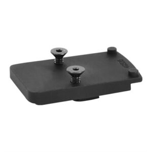 Black mounting plate with screws on top