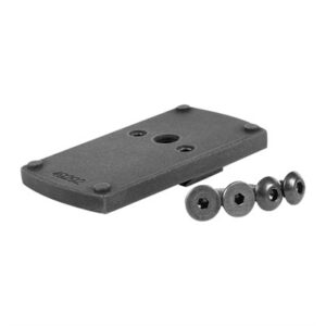 Black metal mounting plate with screws on side.