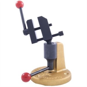 Precision toolmaking vise with adjustable brass base.