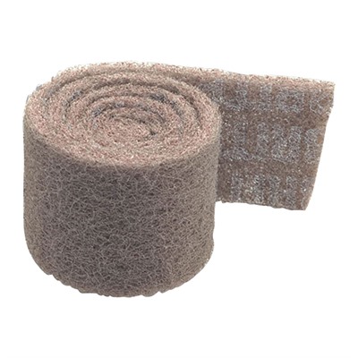 Rolled brown medical bandage on white background