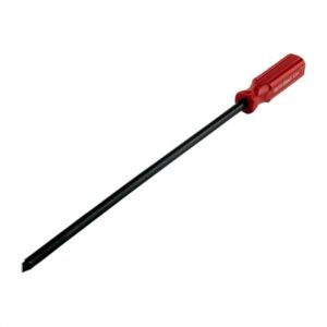 Long flathead screwdriver with red handle