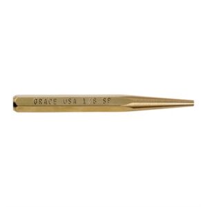 Brass drift punch tool with engraved text