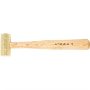 Brass hammer with wooden handle