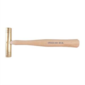 Brass hammer with wooden handle