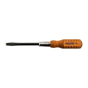 Flathead screwdriver with wooden handle