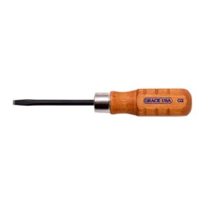Flathead screwdriver with wooden handle