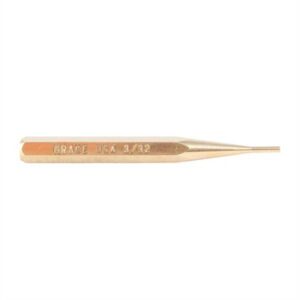 Brass 3/32 punch tool with engraved text