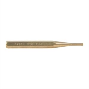 Brass pin punch tool with engraved text