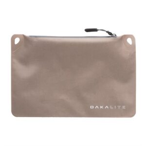 Brown waterproof pouch with zipper closure