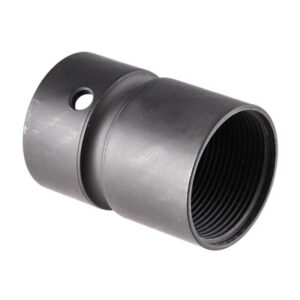 Black metal threaded cylindrical pipe adapter